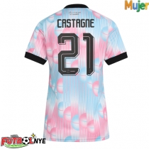 Camiseta Bélgica Timothy Castagne #21 Visitante Equipación para mujer Mundial 2026 manga corta